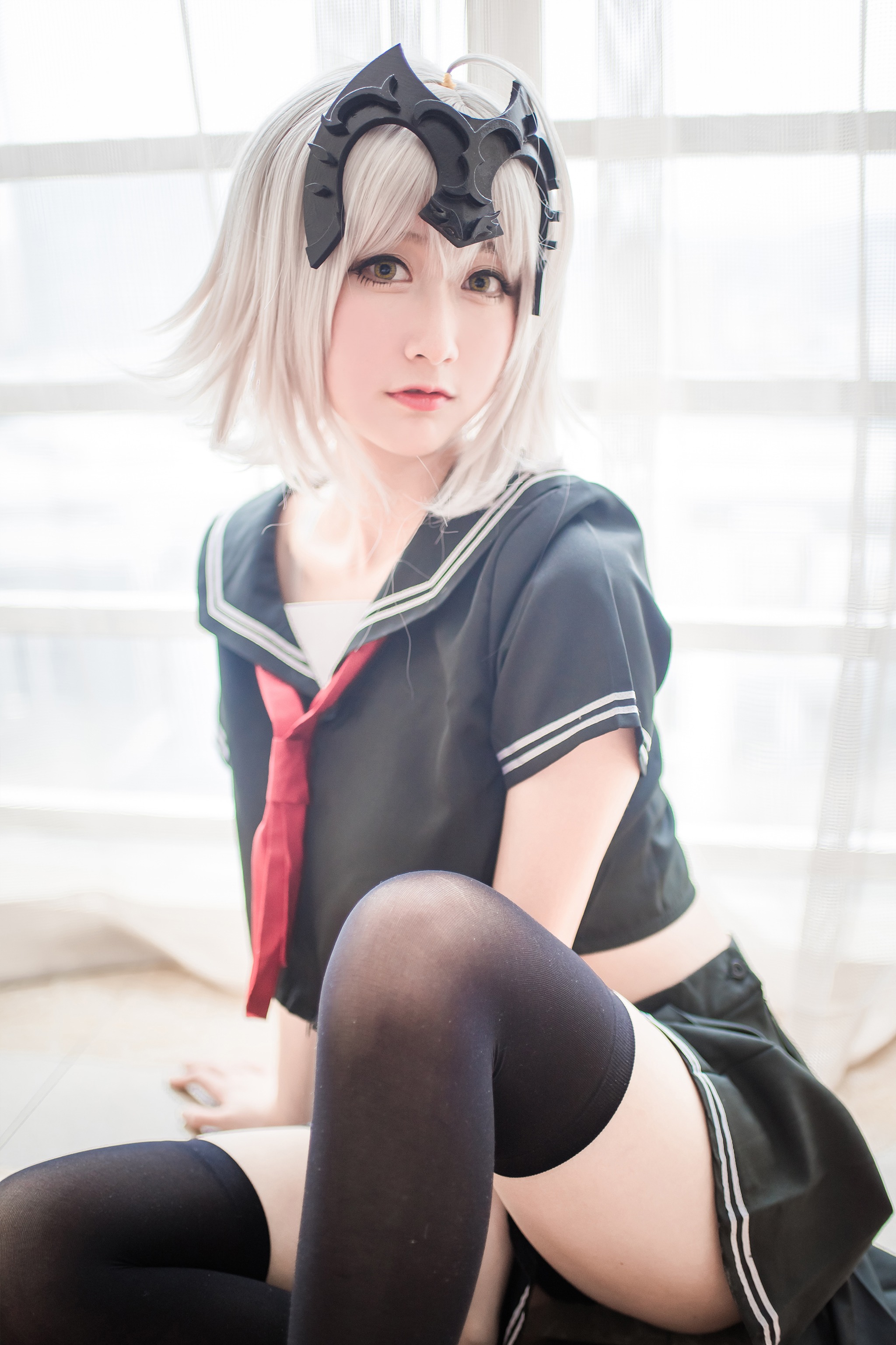 图片[1]-木棉棉 – NO.048 木绵绵OwO 黑贞德水手服[23P]-XikXak